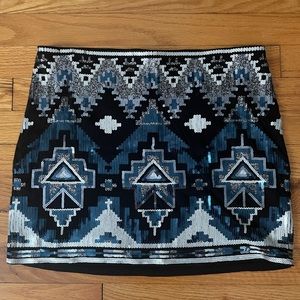 Express Sequin Mini Skirt